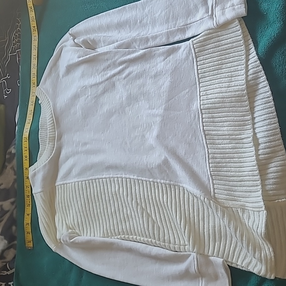White/off white asymmetrical sweater